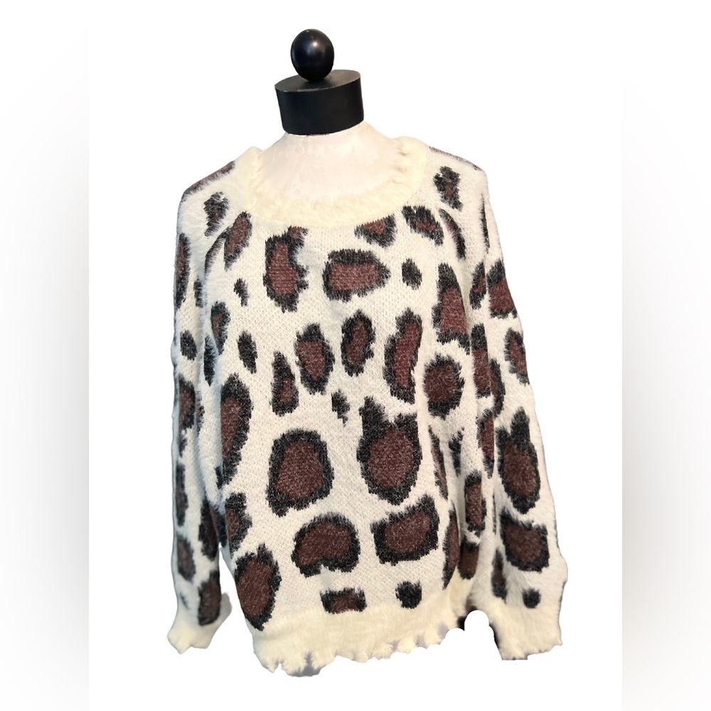 Umgee Sweater | Animal Print Sweater | Cozy Pullover